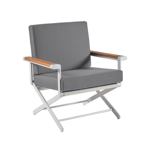 Contemporary armchair - OSKAR - SIFAS - Sunbrella® / synthetic leather / teak