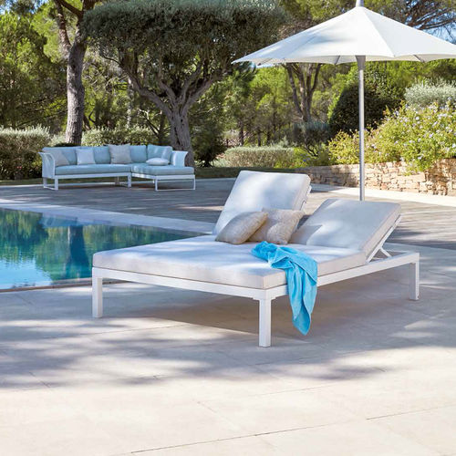 Contemporary sun lounger - KOMFY - SIFAS - polyester / lacquered aluminum / garden