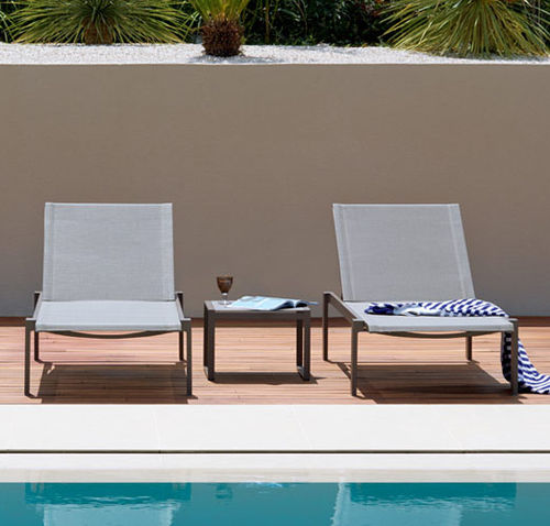 Contemporary sun lounger - KWADRA - SIFAS - polyester / lacquered aluminum / garden
