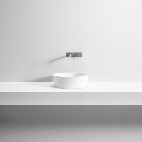 Countertop washbasin - Rexa Design - resin / Solid Surface / custom