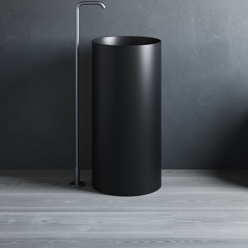 Free-standing washbasin - Rexa Design - Corian® / round / without hole