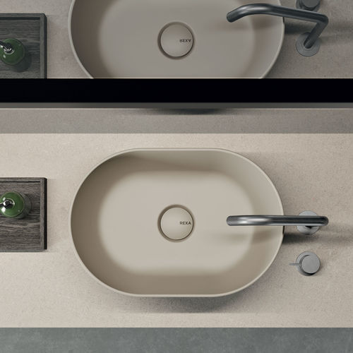 Countertop washbasin - Creadle - Rexa Design - ceramic / with mirror / double