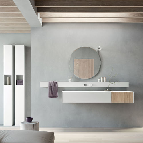 Wooden vanity top - TOP WITH DRAWERS - Rexa Design - Corian®