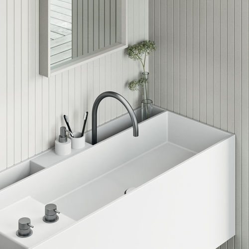 Corian® tile - Gessati - Rexa Design - grooved / indoor / bathroom