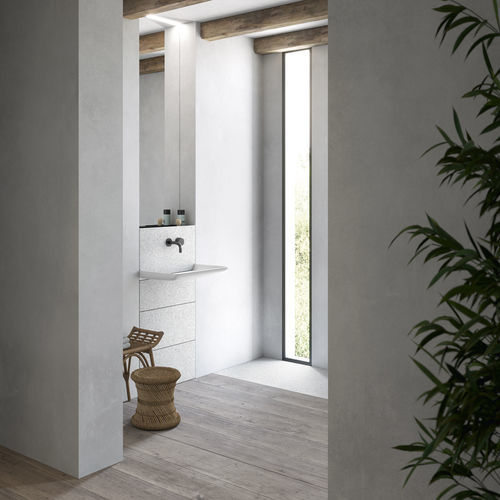 Wall-mounted washbasin cabinet - VISION ICON - Rexa Design - Corian® / Korakril™ / contemporary
