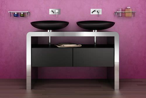 Double washbasin cabinet - CENTOTTANTA - Componendo - free-standing / wooden / stainless steel