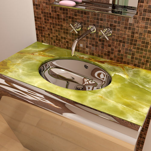 Free-standing washbasin - SETTANTACINQUE - Componendo - marble / stainless steel / custom