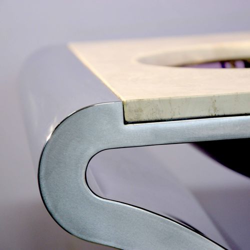 Free-standing washbasin - VENTI MARBLE - Componendo - marble / travertine / stainless steel