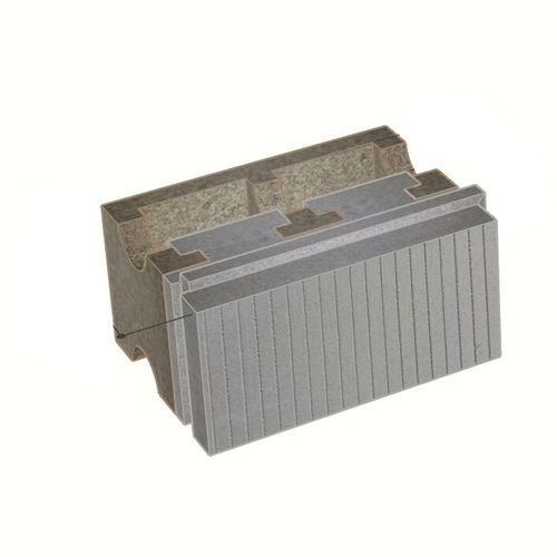 Polystyrene formwork block - B-HI38/12+22	 - FIXOLITE - for wall / floor / insulating