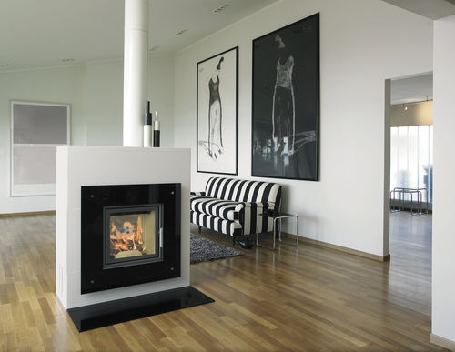 Wood-burning fireplace - JERSEY - Nordpeis - built-in / double-sided / closed hearth