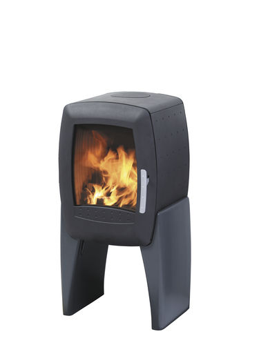 Wood heating stove - SMARTY STONE  - Nordpeis - contemporary / metal / black