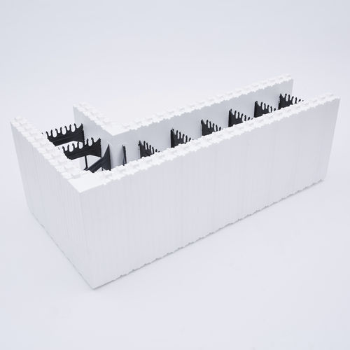 Polystyrene formwork block - ICF 90º XL CORNER REVERSIBLE - amvicsystem - for wall / insulating / corner