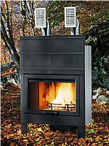 Closed wood hearth - MB MEGA - Caminetti Montegrappa - 1-sided / metal