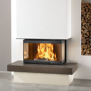 Contemporary fireplace surround - SLIDE  - Caminetti Montegrappa - stone / 3-sided