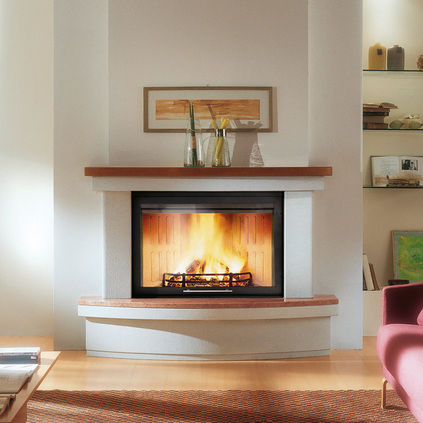 Contemporary fireplace surround - AMALFI / M - Caminetti Montegrappa - marble