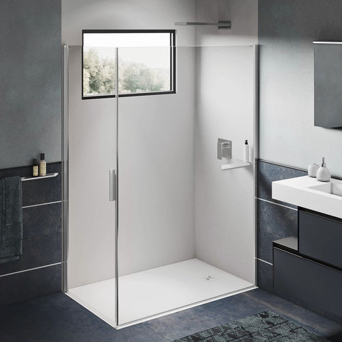 Tempered glass shower cubicle - WALL OB+AB - Relax srl - aluminum ...