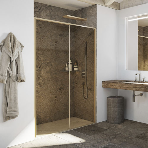 Tempered glass shower enclosure - CALAMO SC1 - Relax - aluminum profile / with sliding door / for alcoves