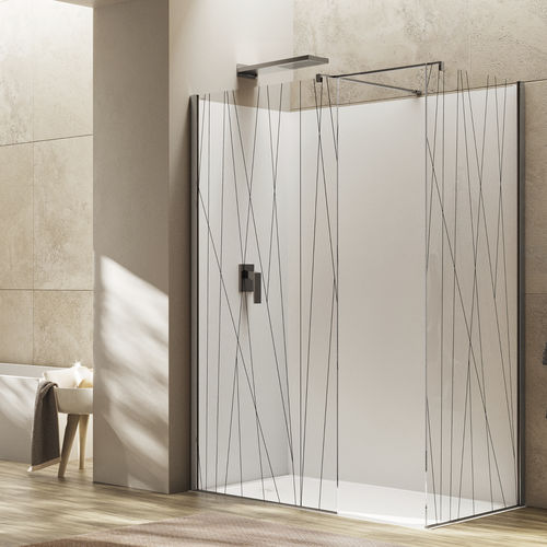 Walk-in shower cubicle - WALL F+F - Relax - tempered glass / fixed / corner