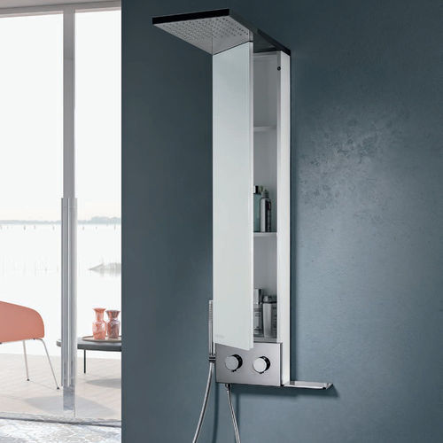 Thermostatic shower column - SPACE - Geromin - commercial / steel / chrome finish