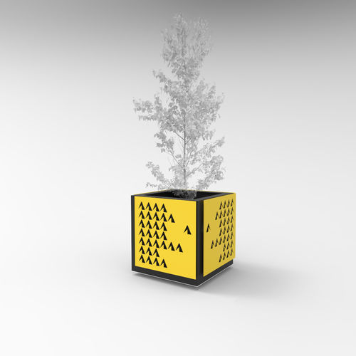 Metal planter - CUBE - CITYSì - rectangular / square / modular