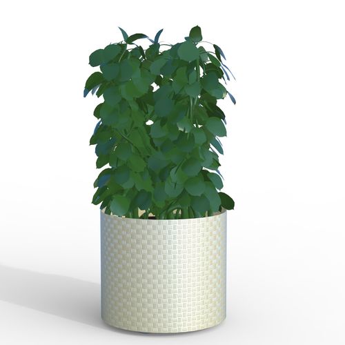 Painted steel planter - PATTERN - CITYSì - round / wheeled / contemporary