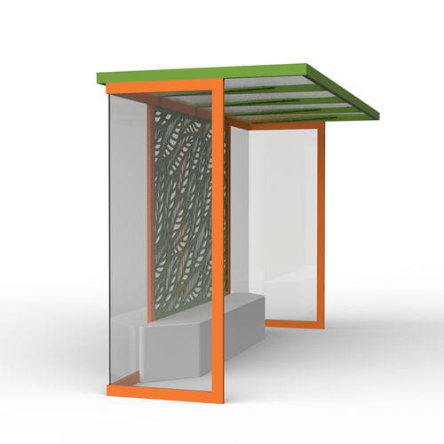 Glass bus shelter - C10 - CITYSì - galvanised steel / with bench