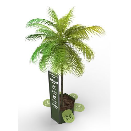 Wooden planter - PETALO - CITYSì - galvanised steel / painted steel / hexagonal