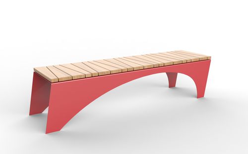Contemporary public bench - FRISONE - CITYSì - galvanised steel / painted steel / wooden