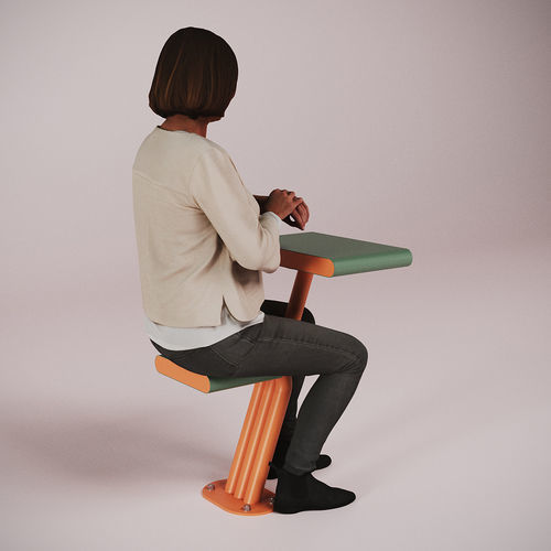 Steel pedestal table - MOONWALK - CITYSì - powder-coated steel / metal base / powder-coated steel base