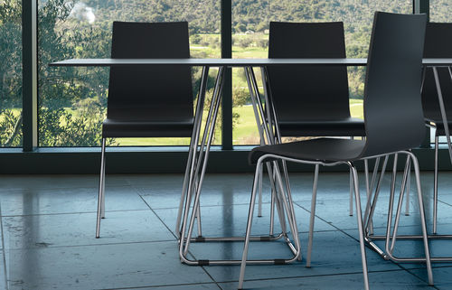 Contemporary table - TRIO - PAPATYA - laminate / rectangular / garden