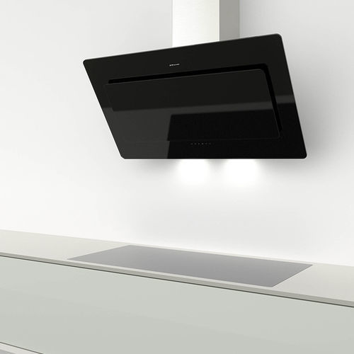 Wall-mounted range hood - BLADE - Galvamet - ducted / with built-in lighting / activated carbon