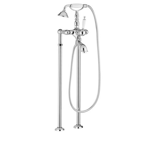 Bathtub mixer tap - RETRO - TENDER RAIN - floor-mounted / mechanical / brass