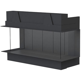Closed gas hearth - 40/32/100/32 - BRUNNER - 3-sided / metal / glass