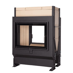 Wood heating stove - 51/67 ZL - BRUNNER - floor-mounted / double-sided ...