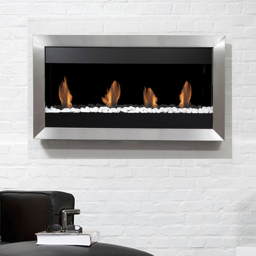Bioethanol fireplace - SQUARE LARGE I - Bio-Blaze® - wall-mounted / Single-sided / open hearth