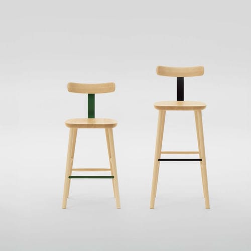 Contemporary bar chair - T&O - Maruni - indoor / oak / ash