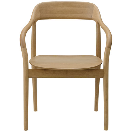 Contemporary chair - TAKO - Maruni - indoor / leather / oak