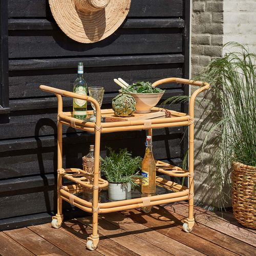 Commercial trolley - Carlo - Sika-Design - aluminum / rattan