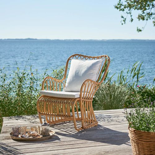Contemporary armchair - Tulip - Sika-Design - fabric / rattan / wicker