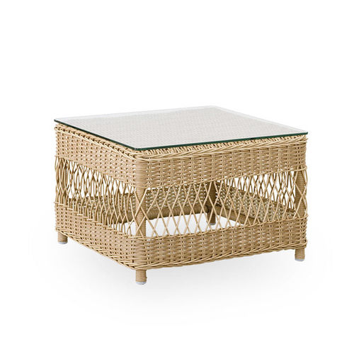Traditional side table - Anna - Sika-Design - glass / synthetic fiber / square