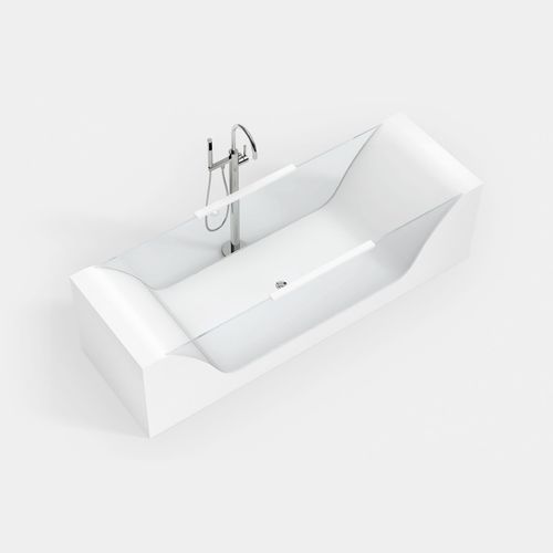 Free-standing bathtub - BW2 - Hasenkopf - for homes / Solid Surface / glass
