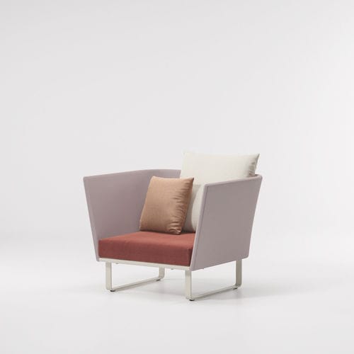 Contemporary armchair - BITTA - KETTAL - fabric / teak / aluminum