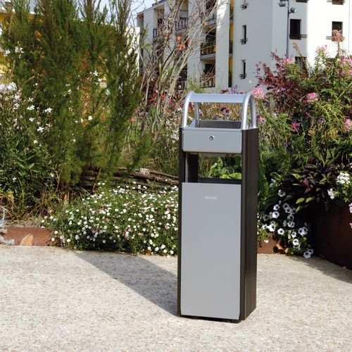 Stainless steel trash can - KOPA  - ROSSIGNOL - powder-coated steel / aluminum / outdoor