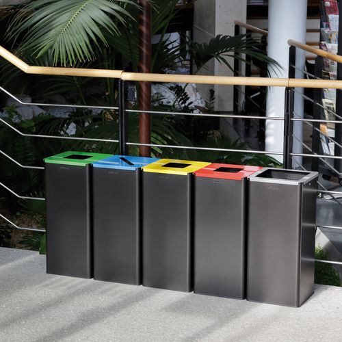 Powder-coated steel trash can - CALITRI  - ROSSIGNOL - indoor / recycling / commercial