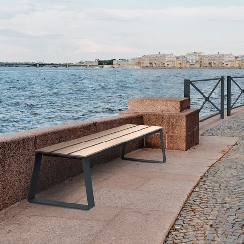 Traditional public bench - BALLADE EXTREME - ROSSIGNOL - high-pressure laminate / powder-coated steel / without backrest
