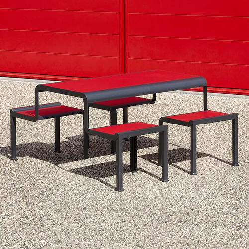 4 person picnic table - PAOSA - Concept Urbain - contemporary / HPL / galvanised steel base