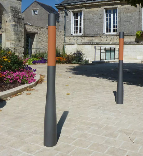 Security bollard - OR’A - Concept Urbain - removable / aluminum / brushed stainless steel