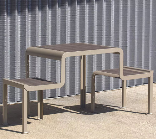 2 person picnic table - PAOSA - Concept Urbain - contemporary / sheet steel / HPL