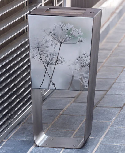 Sheet steel trash can - KARMA - Concept Urbain - aluminum / outdoor / for public space