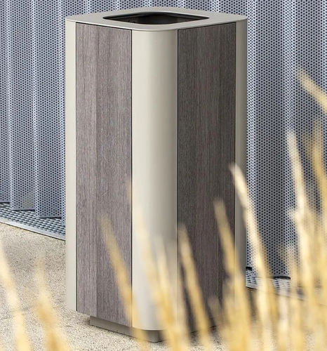 Square trash can - PAOSA - Concept Urbain - public / sheet steel / HPL